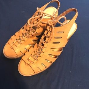 Tan lace up size 12 sandals